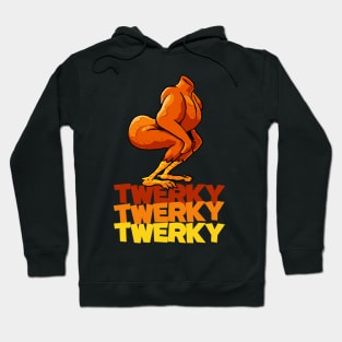 Twerky Twerking Turkey Funny Turkey Butt Thanksgiving Twerk Turkey Hoodie